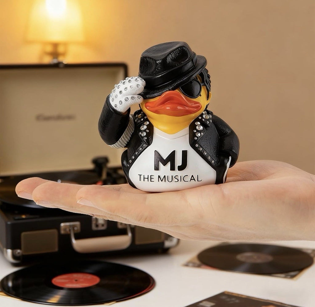 MJ Duck Figurine, White Glove Design with Rhinestones, Decorative Collectible