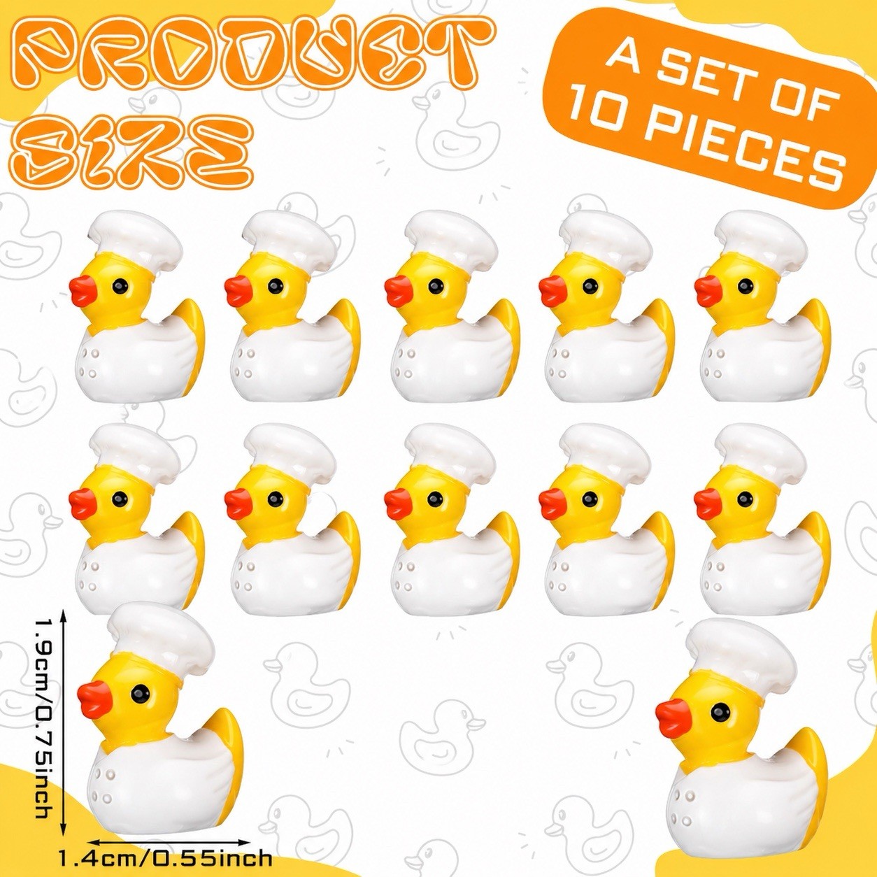 10pc Mini Resin Chef Rubber Ducks Kitchen Jeep Cruise Party Favors Cooking Duck