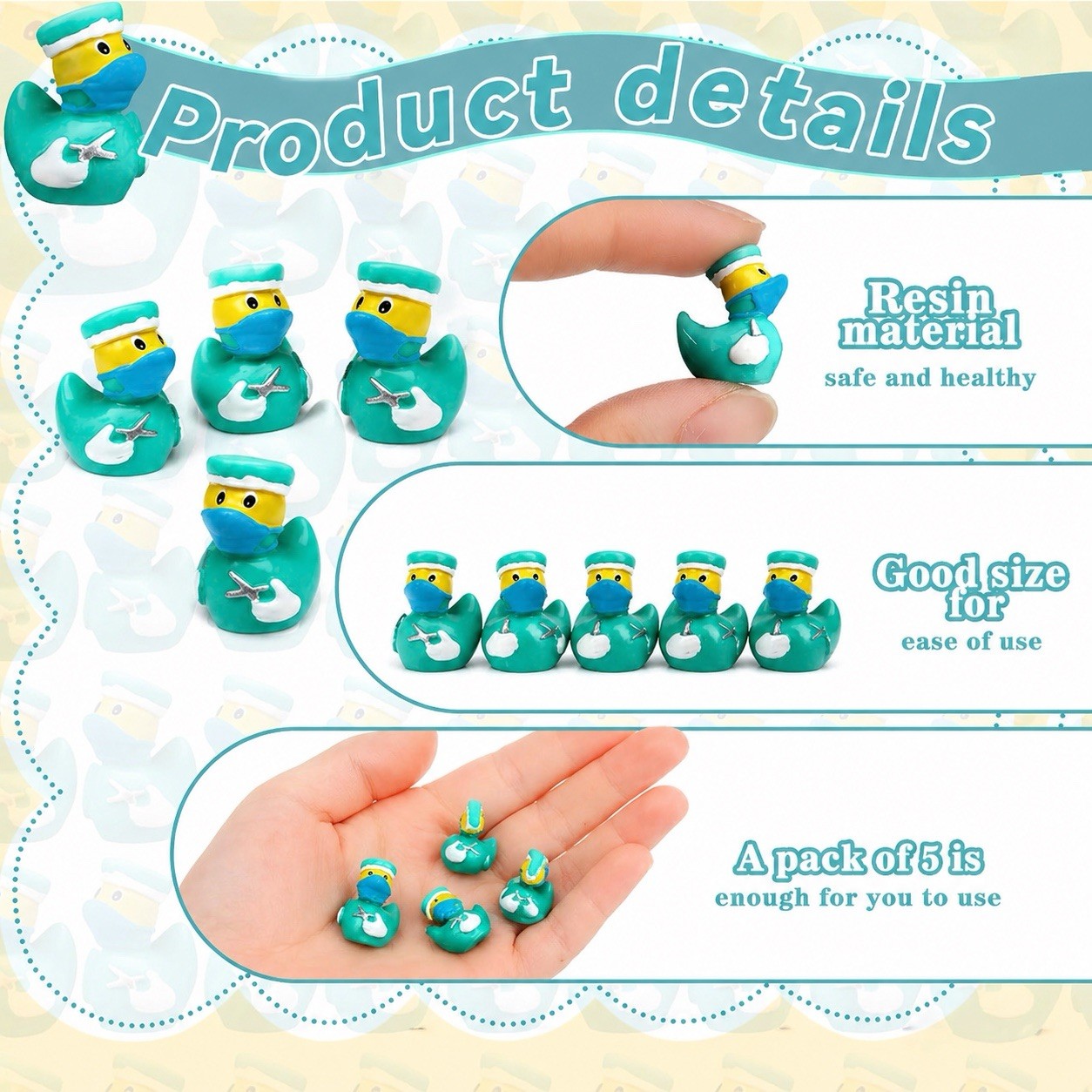 Mini resin ducks - 5pc mini doctor ducks resin set – jeep & cruise ducks