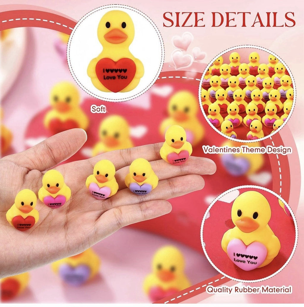 5pc Valentines Rubber Ducks Love Heart Cruise Ducks Jeep Ducks