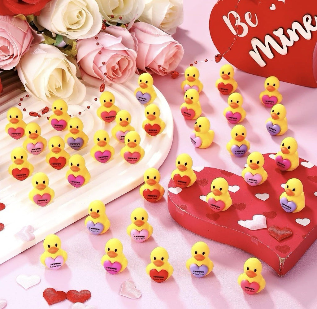 5pc Valentines Rubber Ducks Love Heart Cruise Ducks Jeep Ducks
