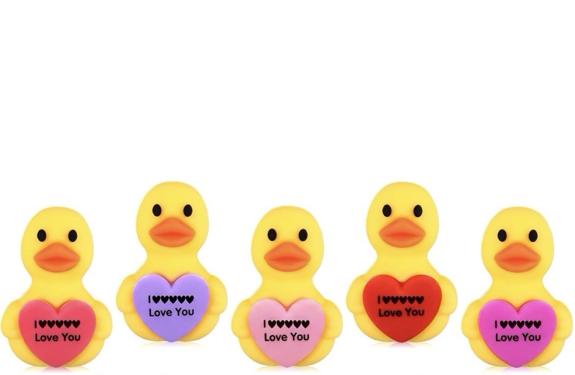 5pc Valentines Rubber Ducks Love Heart Cruise Ducks Jeep Ducks