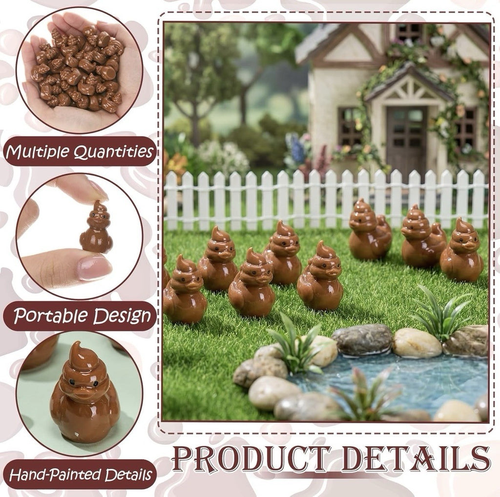 5pc Mini Poop Duck Figurines Prank Gifts Cruise Ducks Jeep Ducks