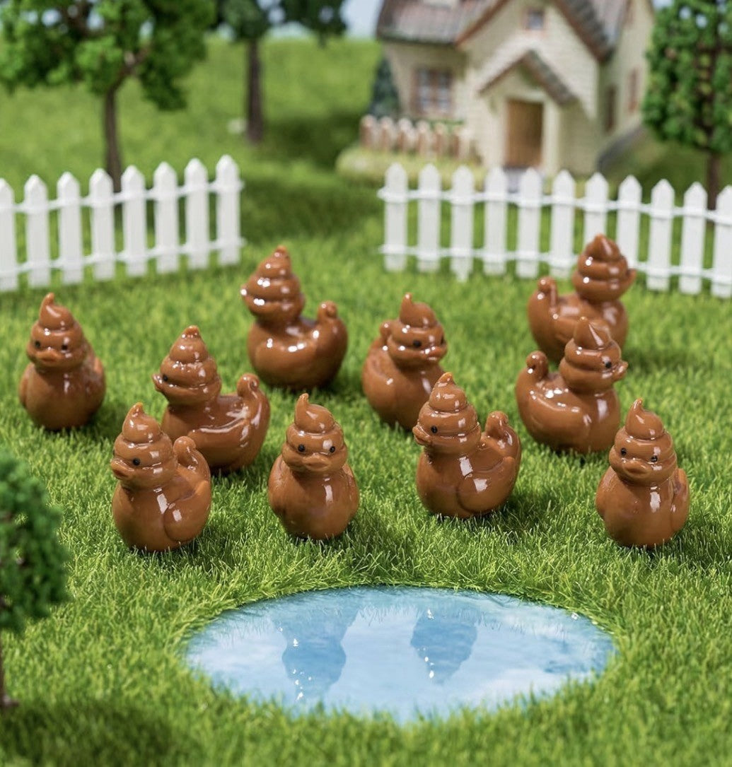 5pc Mini Poop Duck Figurines Prank Gifts Cruise Ducks Jeep Ducks