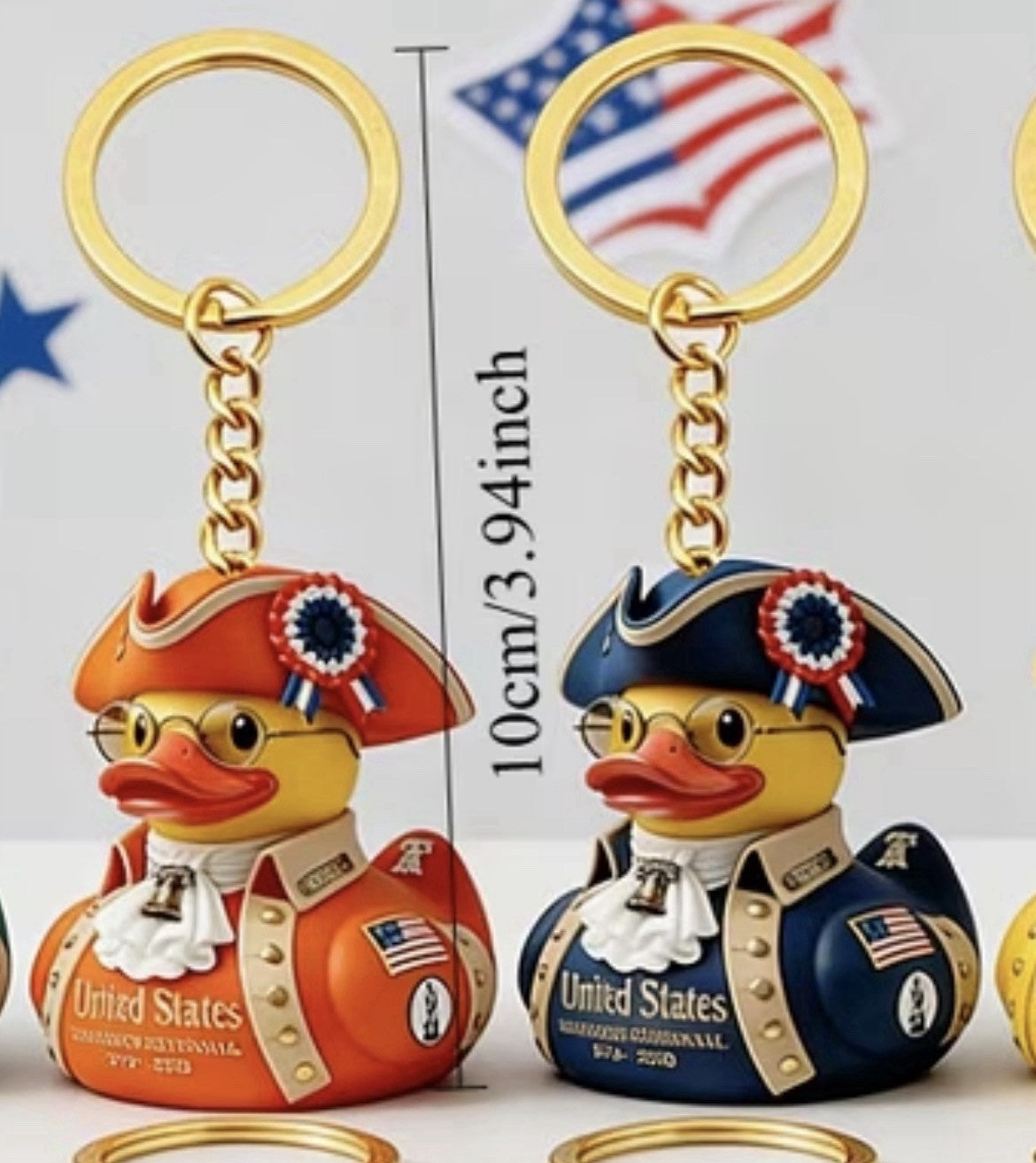 10pc Patriotic Duck Keychain Set | American Revolution Duck Keychain Cruise Jeep