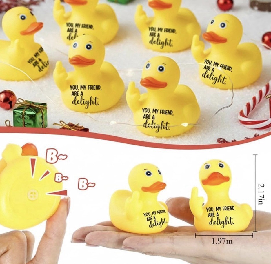 Set of 2 Middle Finger Rubber Ducks 2” | “You Are a F*cking Delight” Ducks
