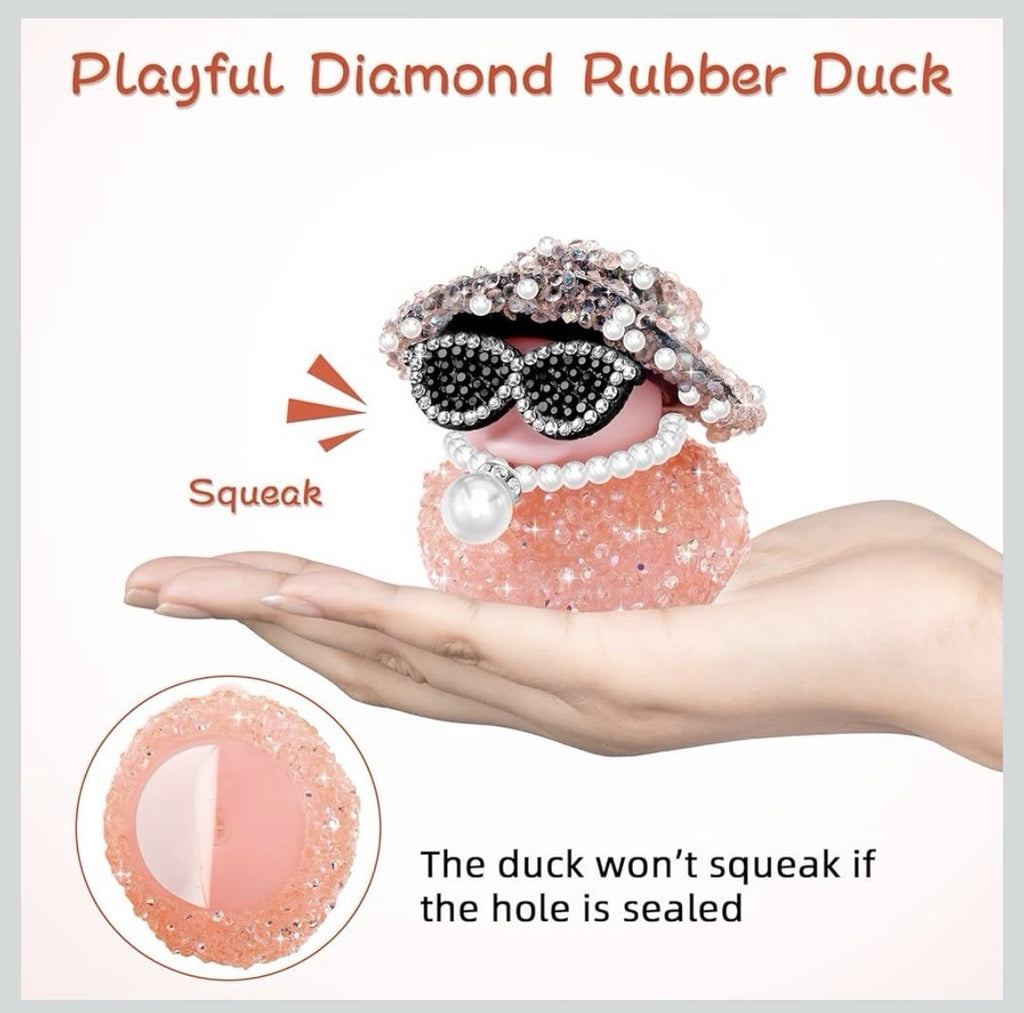 Bling Rubber Duck 2pc Set, Sparkly Car Dashboard Decor, Cute Cruise Jeep Gift