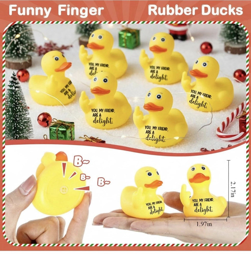 Set of 2 Middle Finger Rubber Ducks 2” | “You Are a F*cking Delight” Ducks