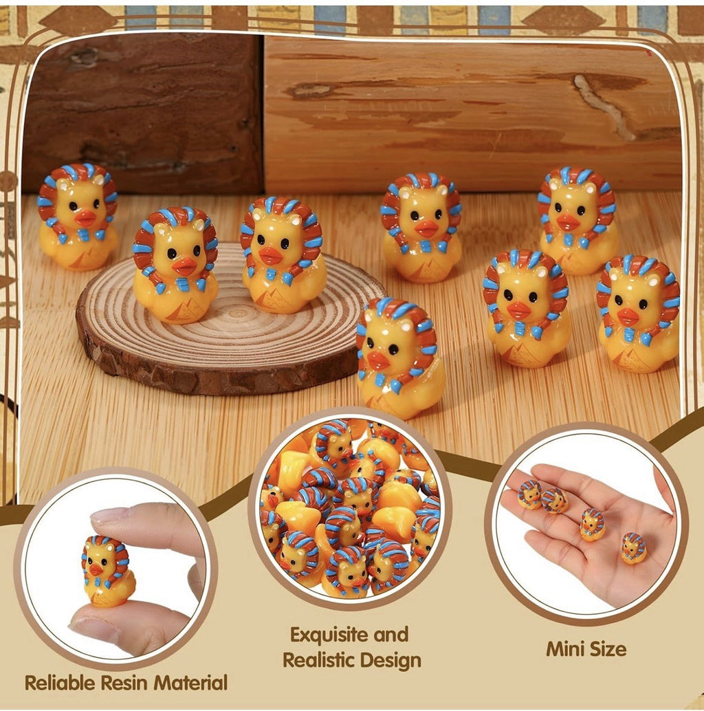 Set of 8 Pharaoh Rubber Ducks | Egyptian Duck Set | Mini Resin Ducks