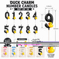 Black Rubber Duck Charm Number Candles Set 0–9 Birthday Candles