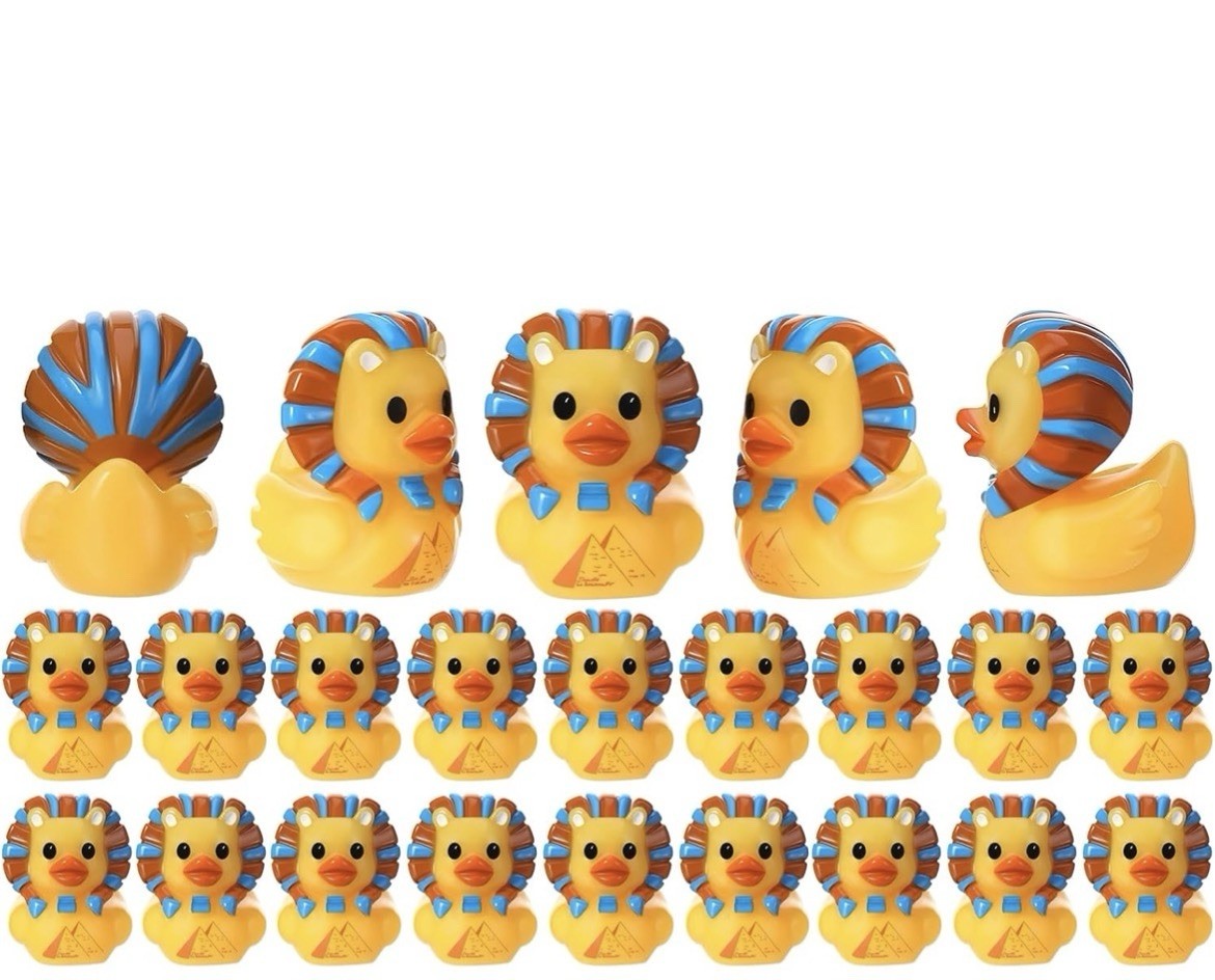 Set of 8 Pharaoh Rubber Ducks | Egyptian Duck Set | Mini Resin Ducks