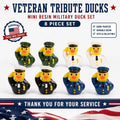 Military Tribute Mini Duck Set – 8 Pcs Resin Veteran Ducks Patriotic Cruise Jeep
