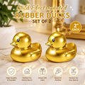 Set of 2 Gold Rubber Ducks – 2” Electroplated Mini Ducks –  Jeep Cruise Duck