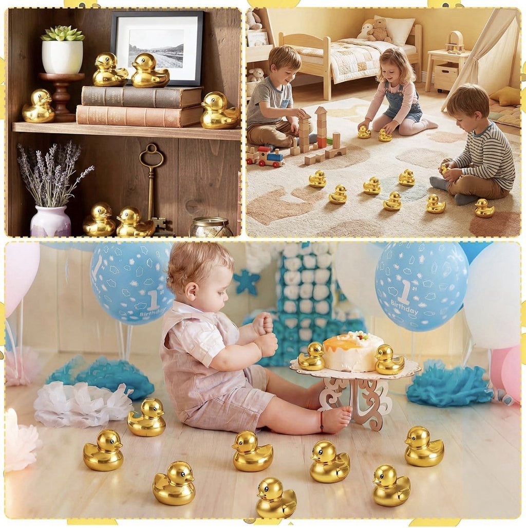 Set of 2 Gold Rubber Ducks – 2” Electroplated Mini Ducks –  Jeep Cruise Duck