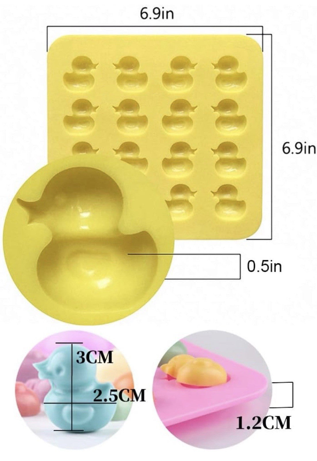 Rubber Duck Silicone Candy Mold | Mini Duck Chocolate Mold Resin Baking Candy