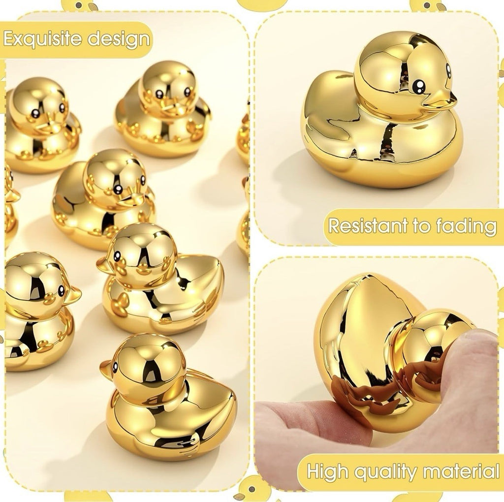 Set of 2 Gold Rubber Ducks – 2” Electroplated Mini Ducks –  Jeep Cruise Duck