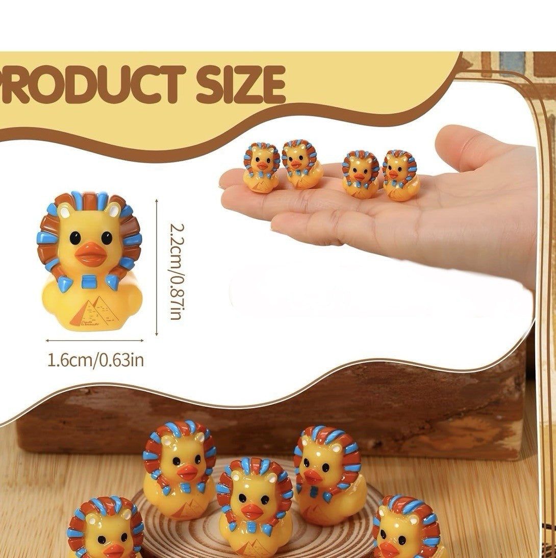 Set of 8 Pharaoh Rubber Ducks | Egyptian Duck Set | Mini Resin Ducks