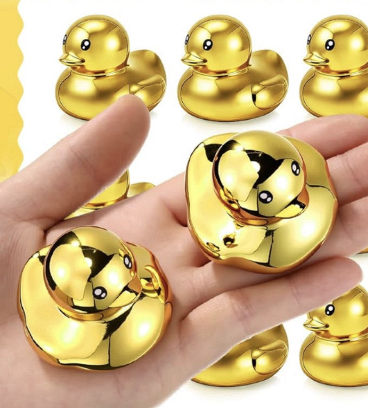 Set of 2 Gold Rubber Ducks – 2” Electroplated Mini Ducks –  Jeep Cruise Duck