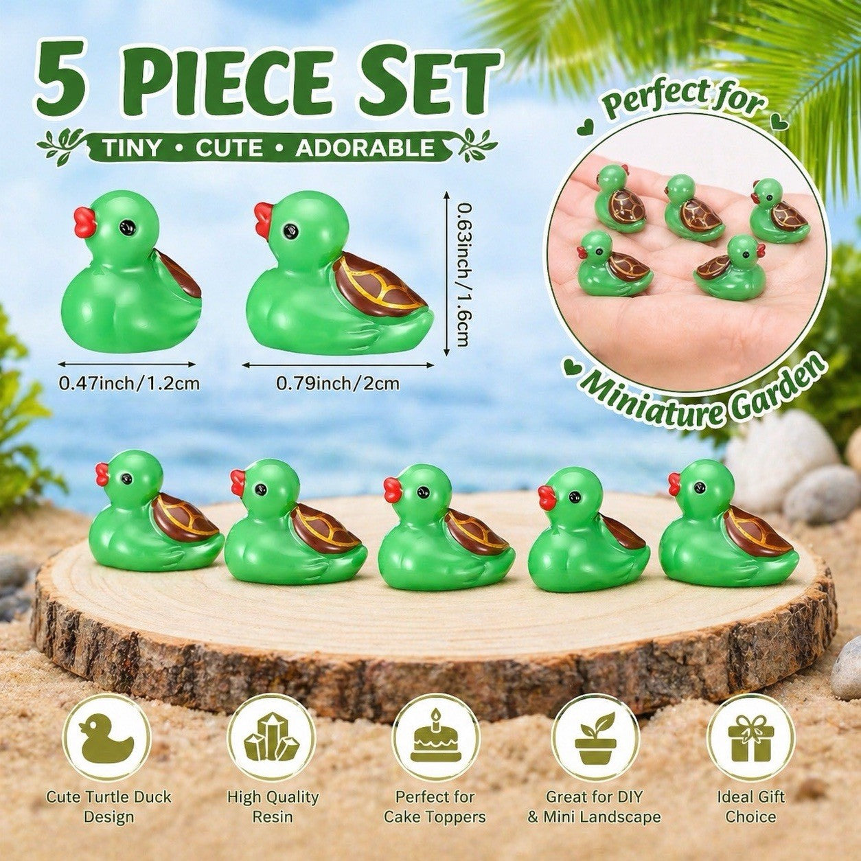 5pc Mini Shark Ducks Resin Set – Jeep & Cruise Ducks