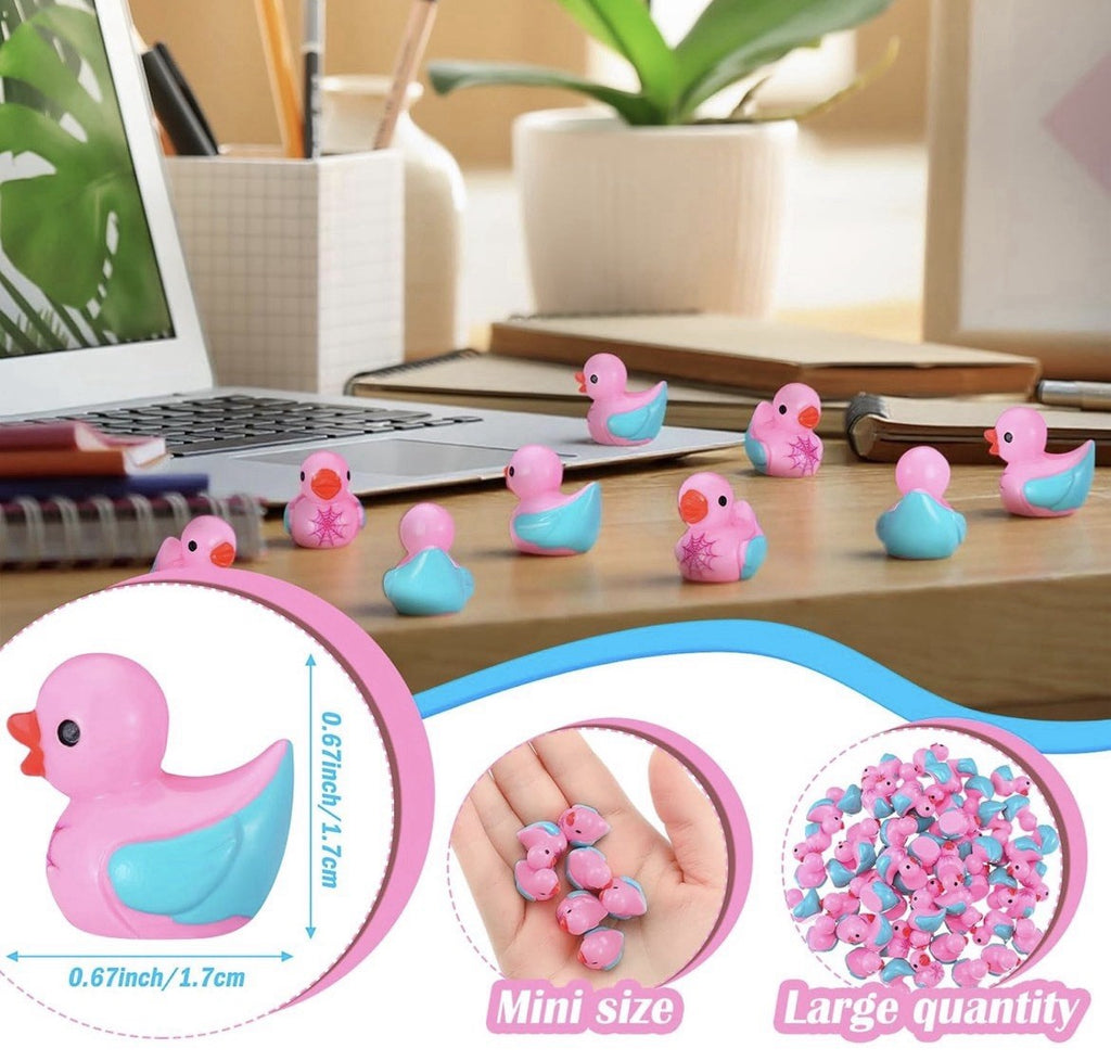 Mini Spider Woman Hero Duck Set – 5pcs Pink Resin Ducks, Jeep Ducks, Cruise Duck