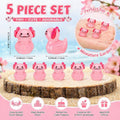 Mini Axolotl Duck Set 5pc Cute Resin Ducks Cake & Garden Decor
