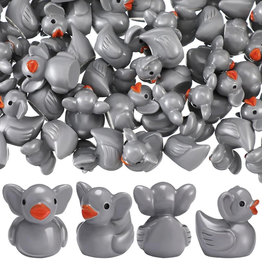 Mini Elephant Duck Set 5pc Tiny Resin Ducks Garden & Cake Decor