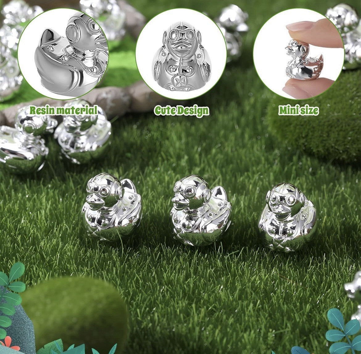 Mini resin ducks - 5pc mini robot ducks – resin cruise & jeep duck set