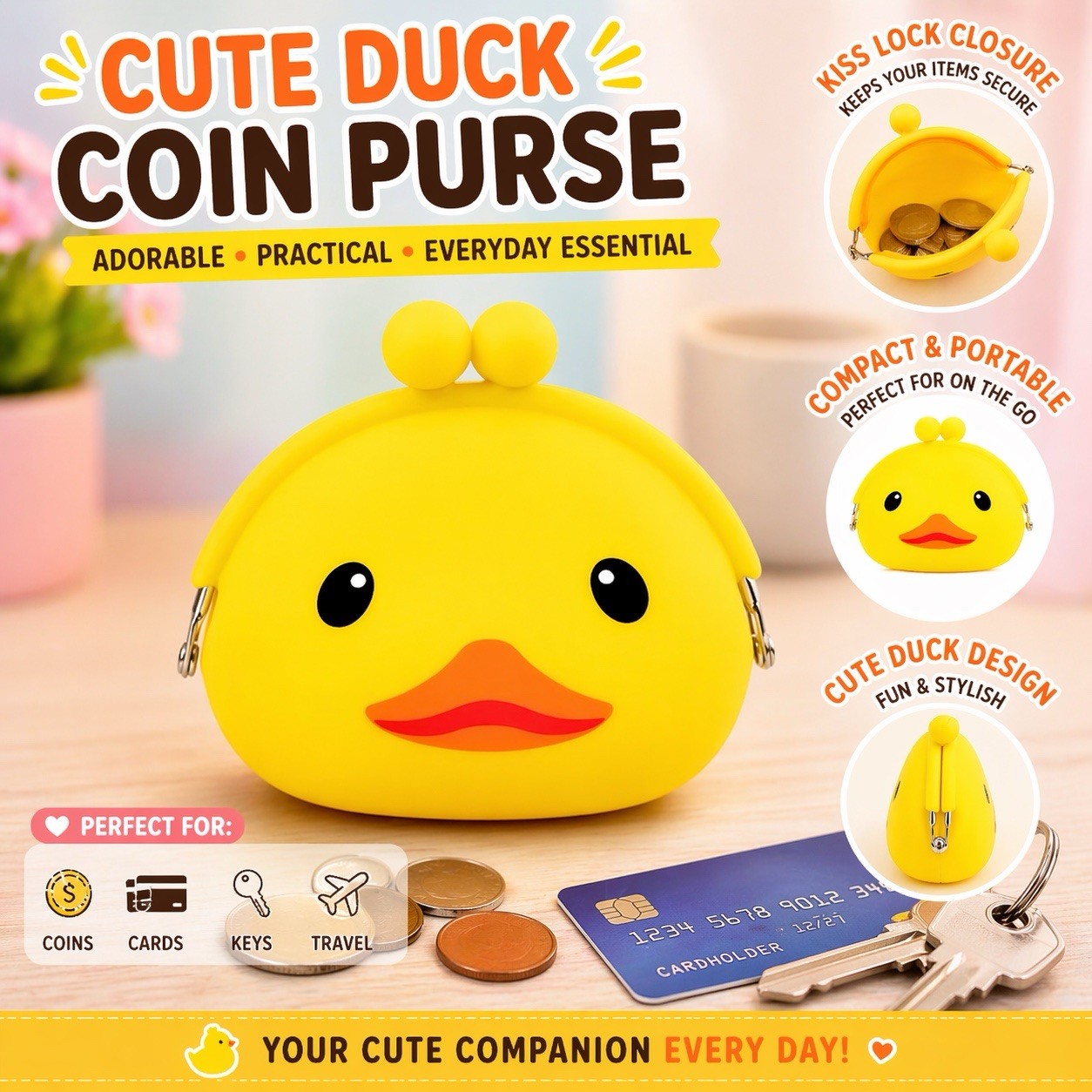 Cute duck coin purse | kawaii duck