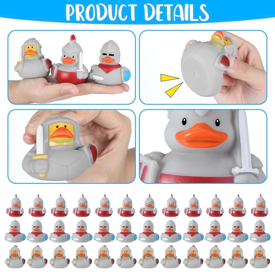 2 Inch Medieval Knight Rubber Ducks Set of 6