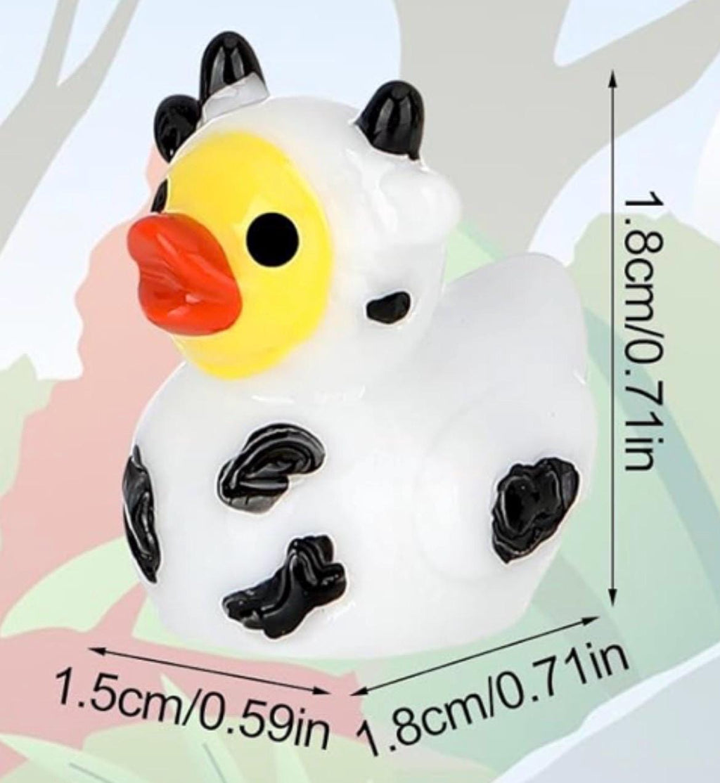 Mini Resin Cow Ducks – 5 Pc Farm Animal Duck Set, Tiny Collectible Decor