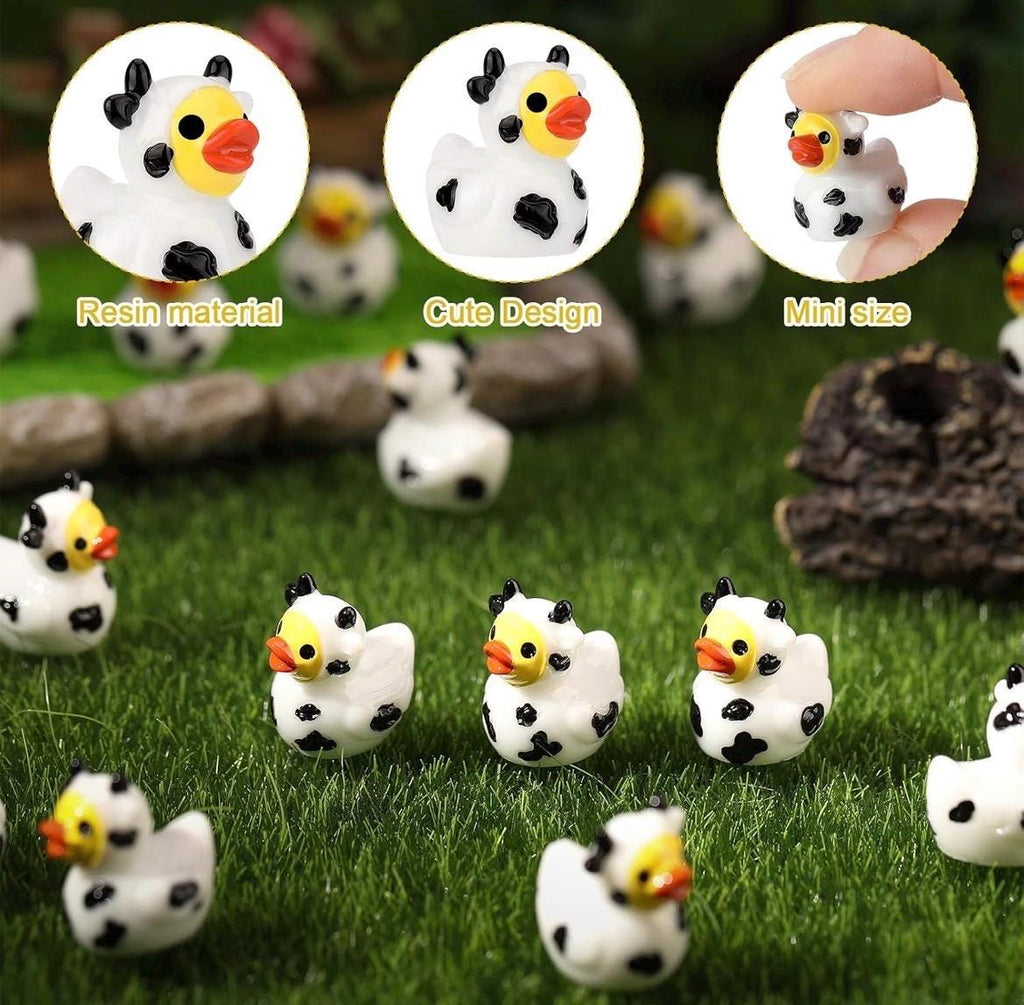 Mini Resin Cow Ducks – 5 Pc Farm Animal Duck Set, Tiny Collectible Decor