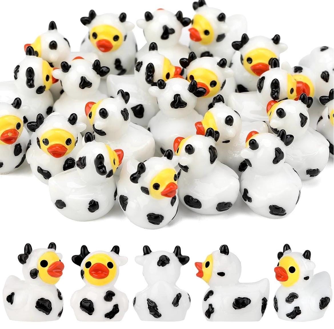 Mini Resin Cow Ducks – 5 Pc Farm Animal Duck Set, Tiny Collectible Decor
