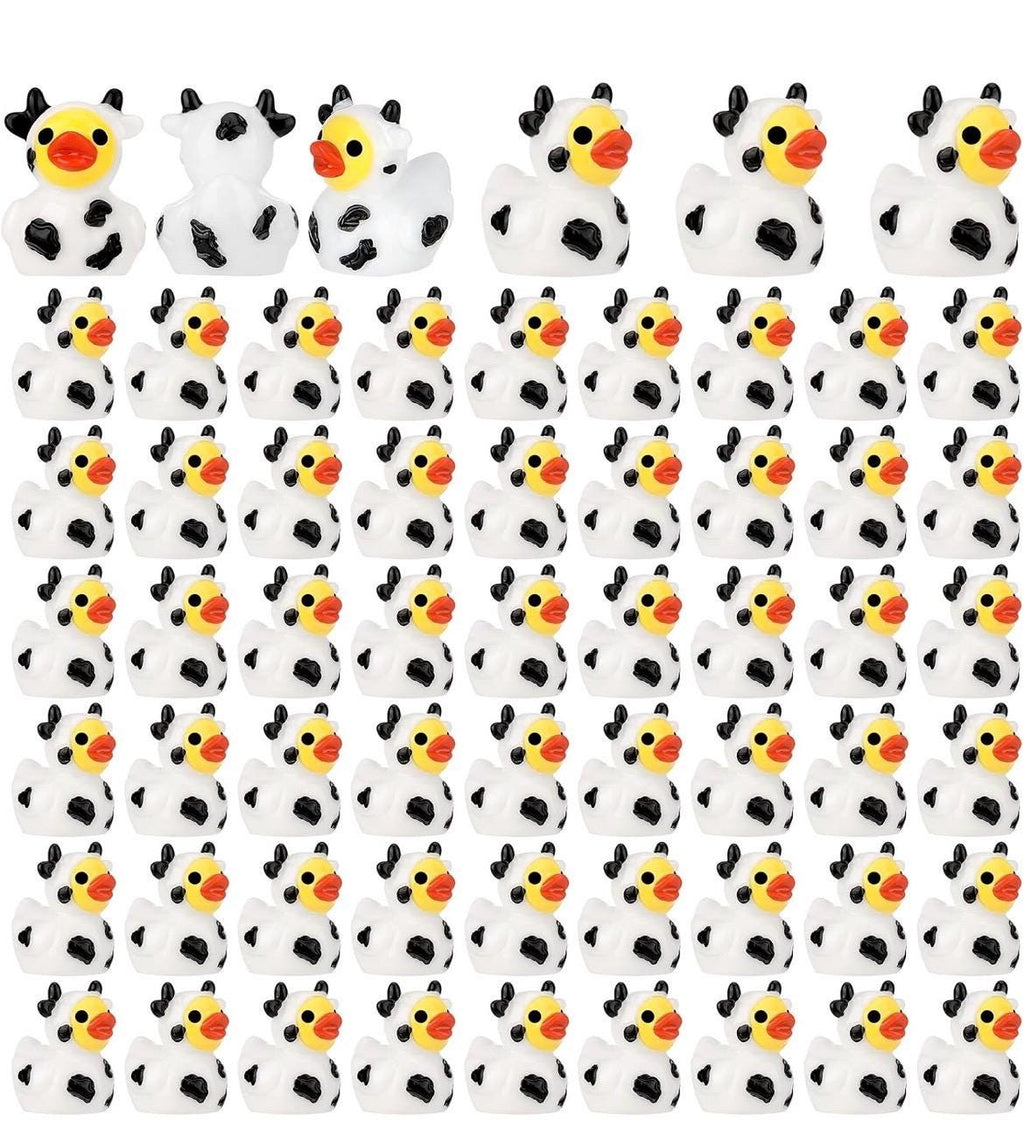 Mini Resin Cow Ducks – 5 Pc Farm Animal Duck Set, Tiny Collectible Decor