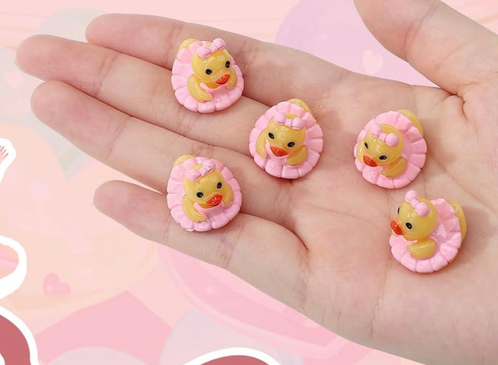 Set of 5, Pink Ballerina Themed Mini Resin Ducks, Magnetic or Non-Magnetic, Optional Personalized Duck Hiding Tags