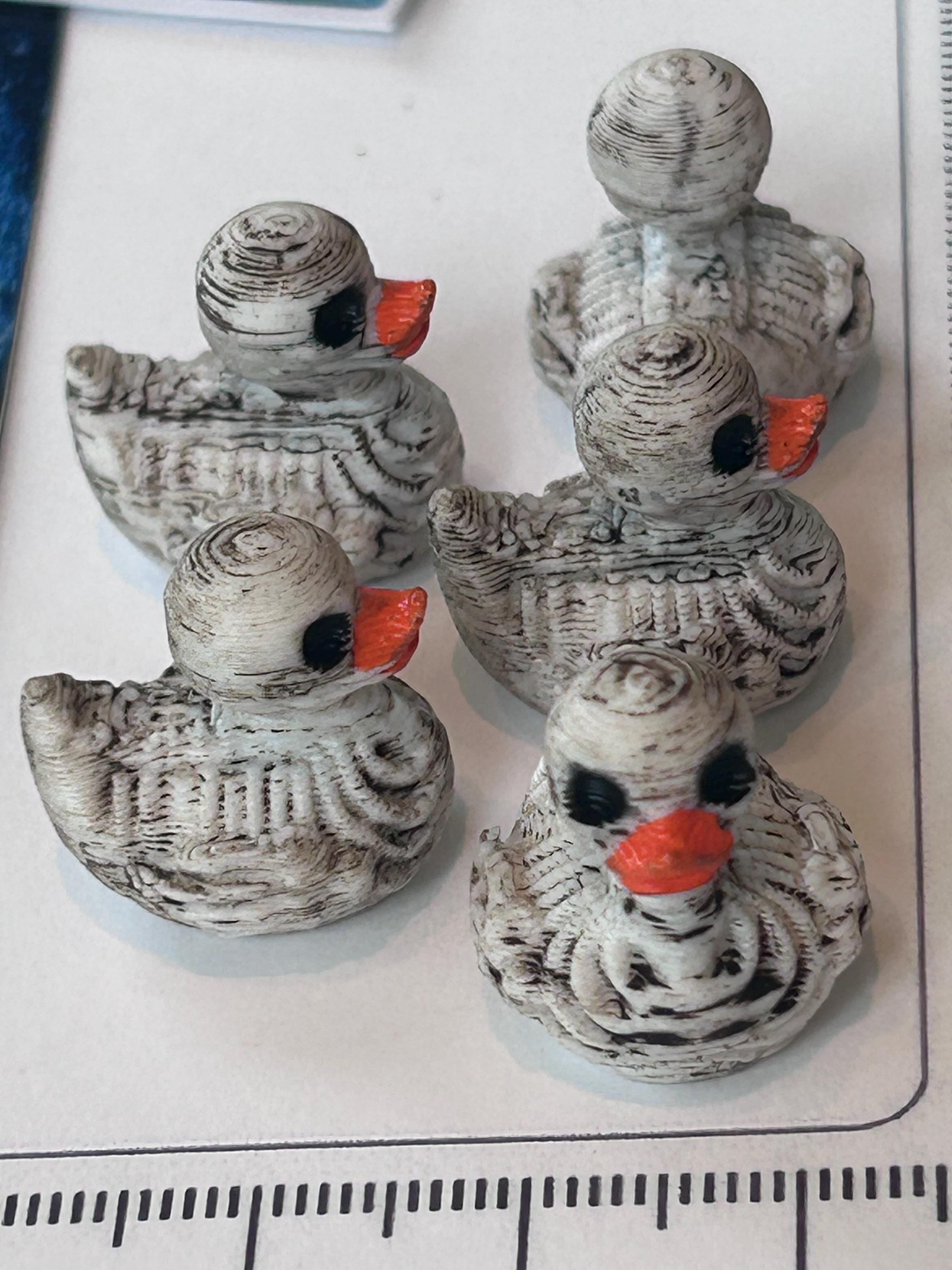 Set of 5, Spooky Halloween Skeleton Themed Mini 3D Printed Ducks, Magnetic or Non-Magnetic, Optional Personalized Duck Hiding Tags