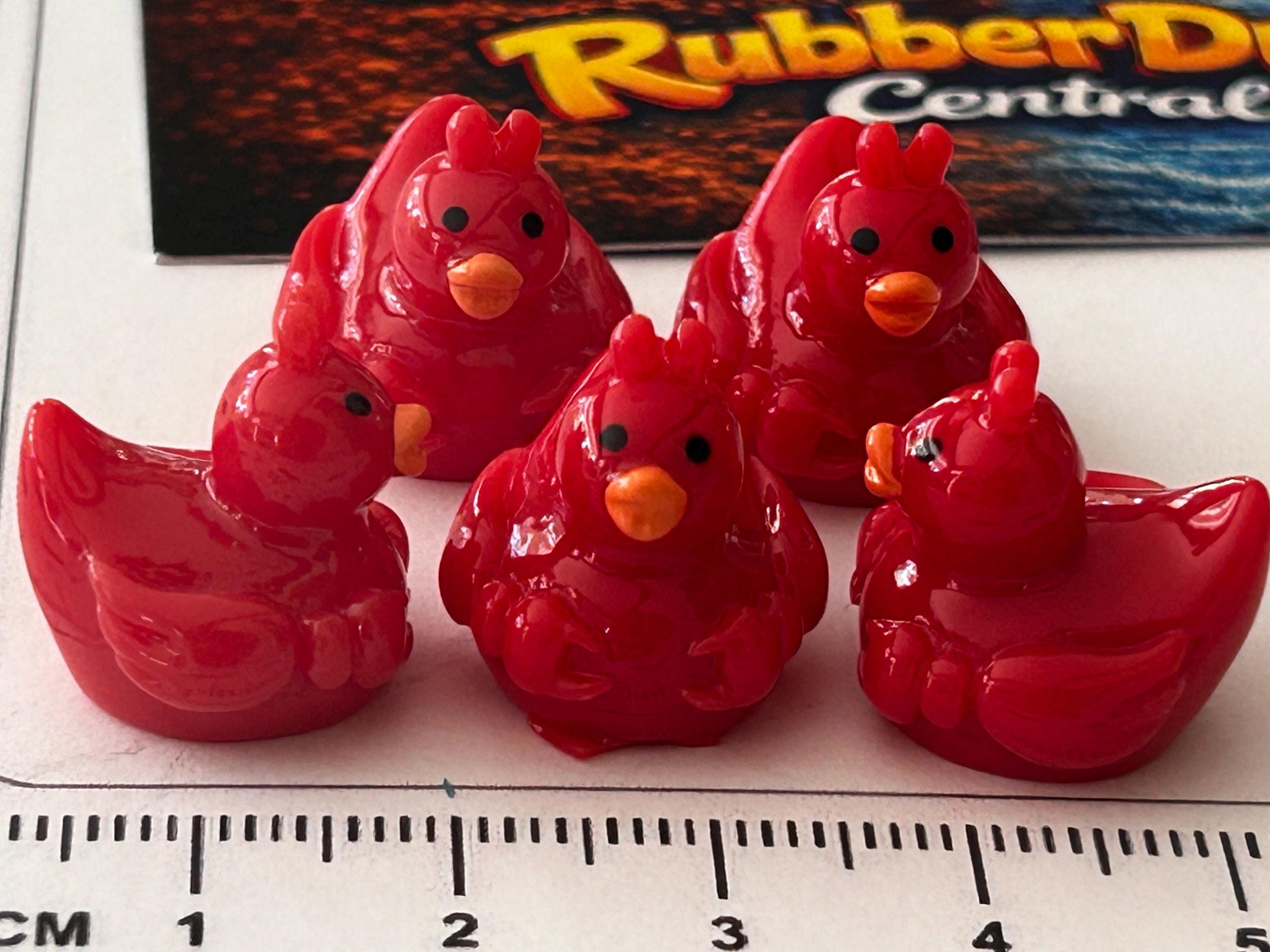 Set of 5, Red Crab Themed Mini Resin Ducks, Magnetic or Non-Magnetic, Optional Personalized Duck Hiding Tags