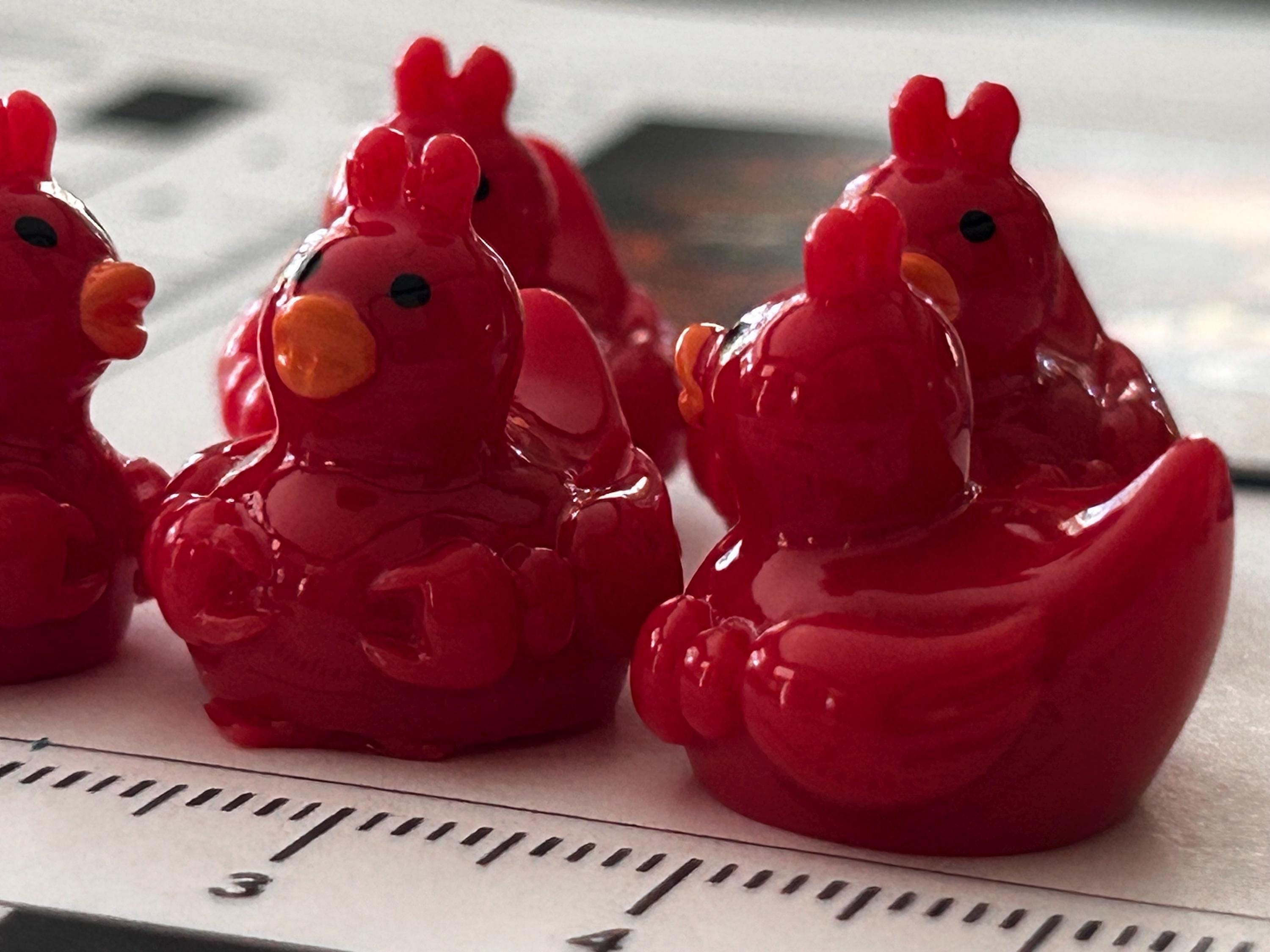 Set of 5, Red Crab Themed Mini Resin Ducks, Magnetic or Non-Magnetic, Optional Personalized Duck Hiding Tags