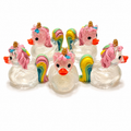Set of 5, Glow-in-the-Dark Unicorn Themed Mini Resin Ducks, Magnetic or Non-Magnetic, Optional Personalized Duck Hiding Tags