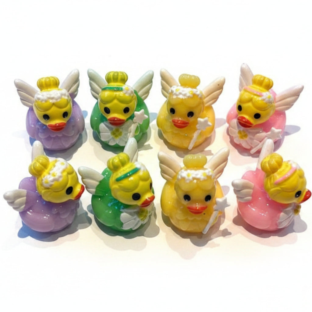 Set of 8, Fairy Themed Mini Resin Ducks, Magnetic or Non-Magnetic, Optional Personalized Duck Hiding Tags