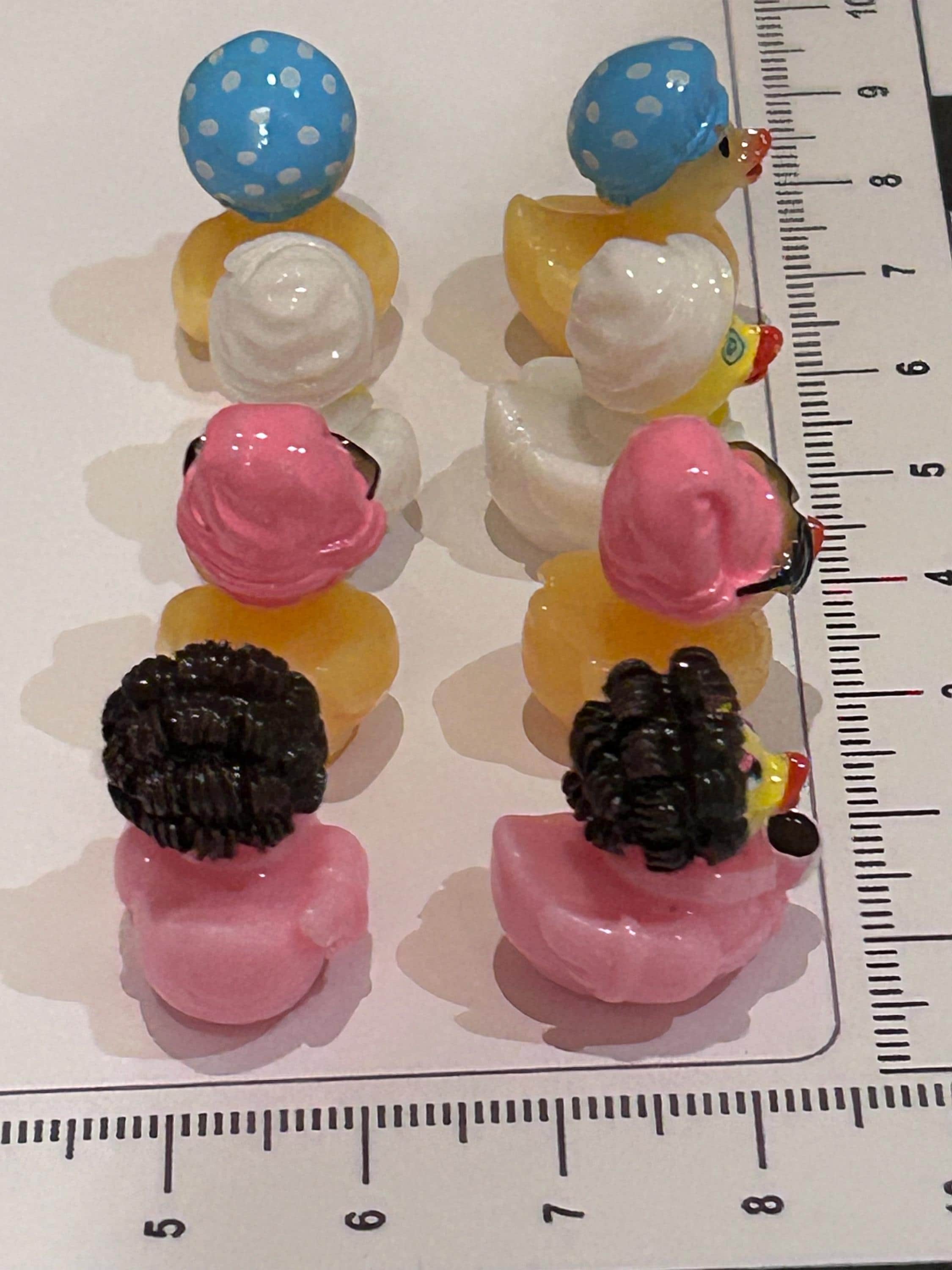 Set of 8, Spa Day Themed Mini Resin Ducks, Magnetic or Non-Magnetic, Optional Personalized Duck Hiding Tags