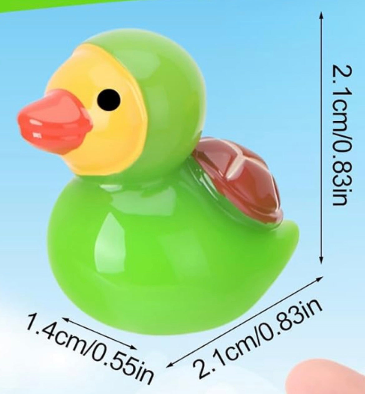 Set of 5, Bright Colored Turtle Themed Mini Resin Ducks, Magnetic or Non-Magnetic, Optional Personalized Duck Hiding Tags