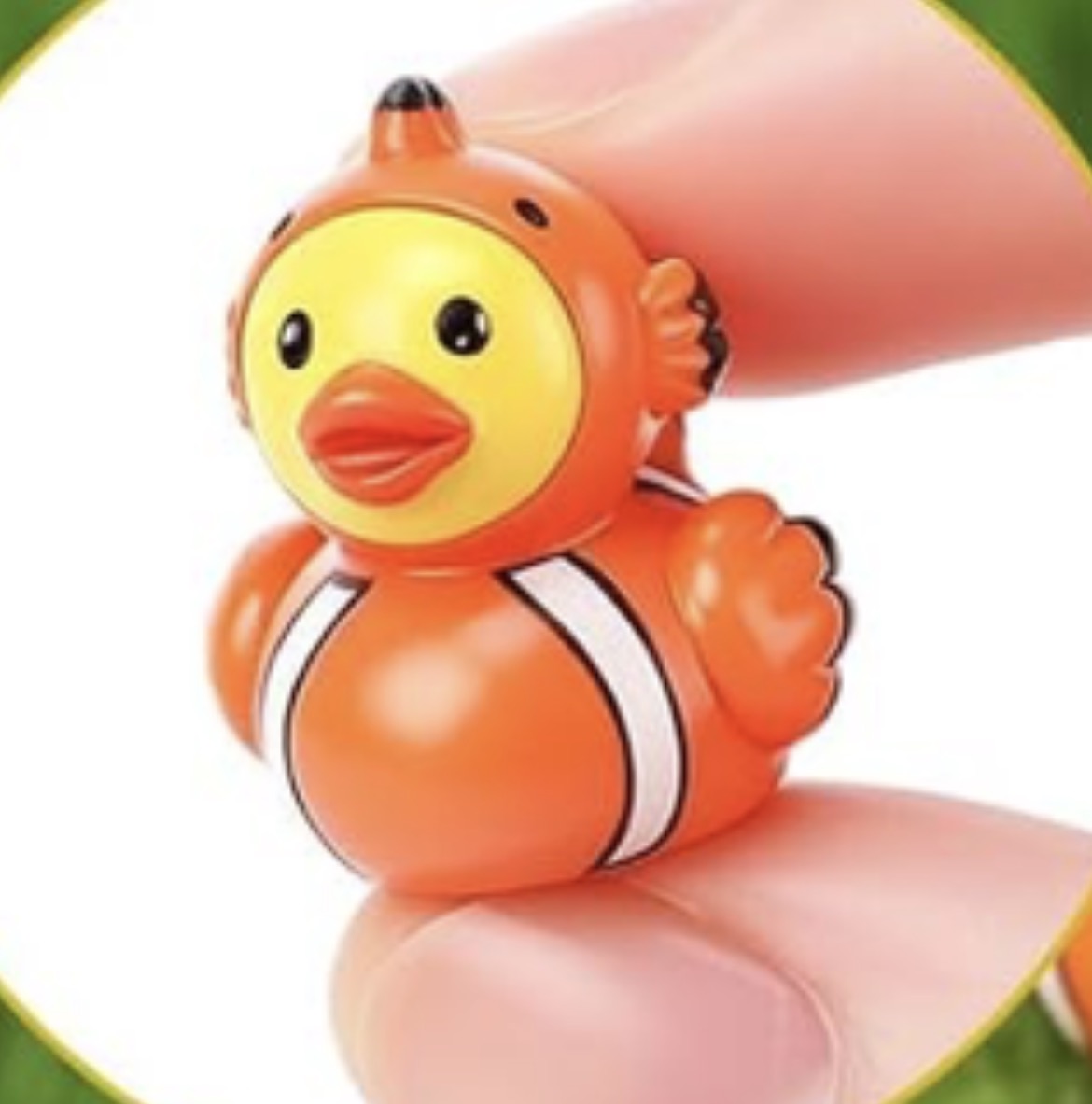 Set of 5, Clownfish Themed Mini Resin Ducks, Magnetic or Non-Magnetic, Optional Personalized Duck Hiding Tags