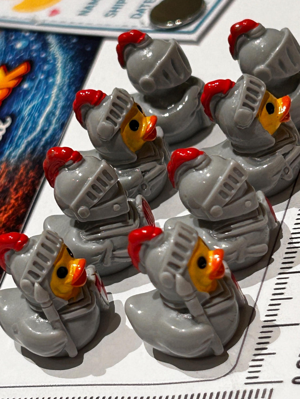 Set of 8, Medieval Knights Themed Mini Resin Ducks, Magnetic or Non-Magnetic, Optional Personalized Duck Hiding Tags