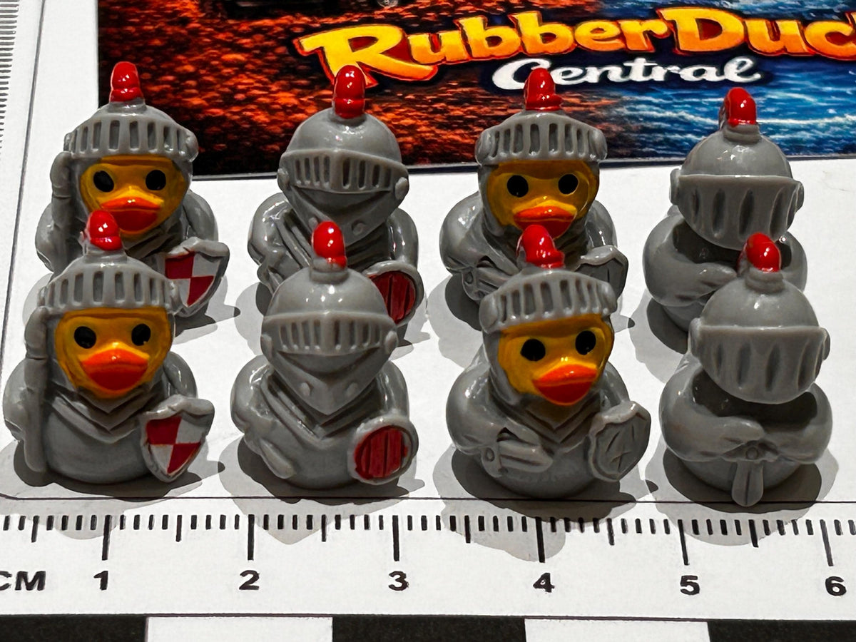 Set of 8, Medieval Knights Themed Mini Resin Ducks, Magnetic or Non-Magnetic, Optional Personalized Duck Hiding Tags