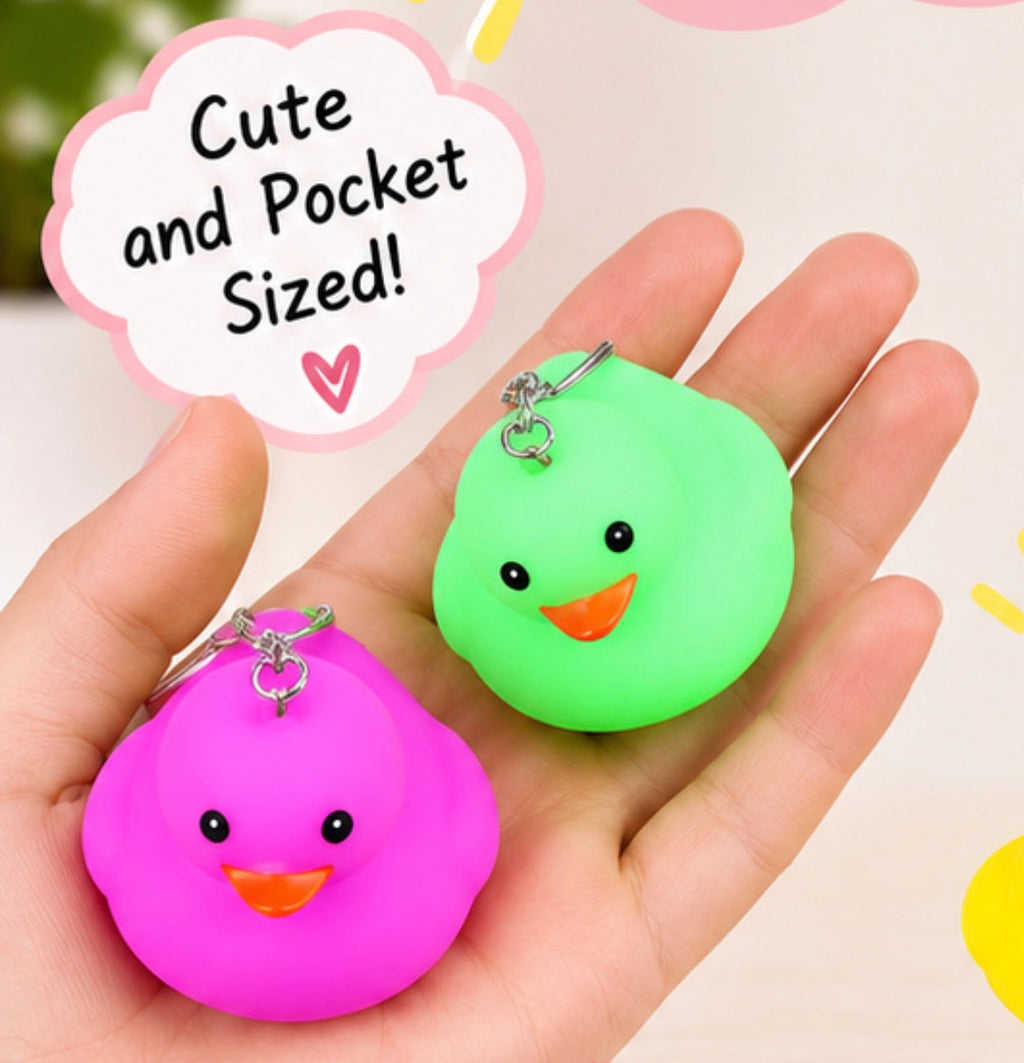 Set of 6 Handmade Rubber Duck Keychains – Colorful Duck Bag Charms – Cute Duck Lover Gift – Backpack, Purse & Key Accessories