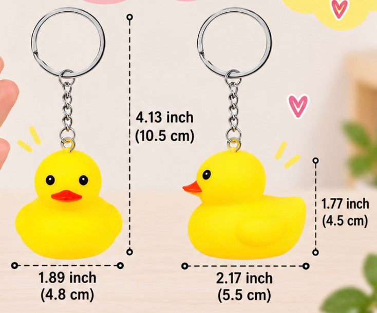 Set of 6 Handmade Rubber Duck Keychains – Colorful Duck Bag Charms – Cute Duck Lover Gift – Backpack, Purse & Key Accessories