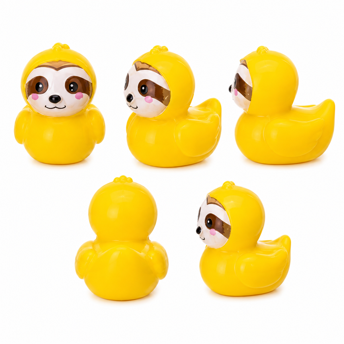 Set of 5, Sloth Costume Themed Mini Resin Ducks, Magnetic or Non-Magnetic, Optional Personalized Duck Hiding Tags (Copy)