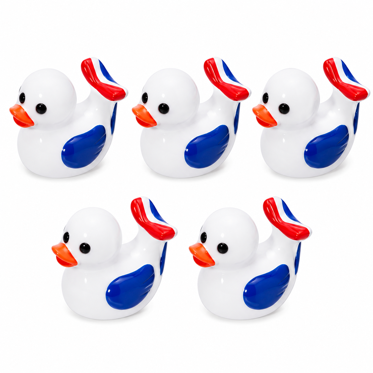 Set of 5, Whales Tail Cruise Ship Themed Mini Resin Ducks, Magnetic or Non-Magnetic, Optional Personalized Duck Hiding Tags