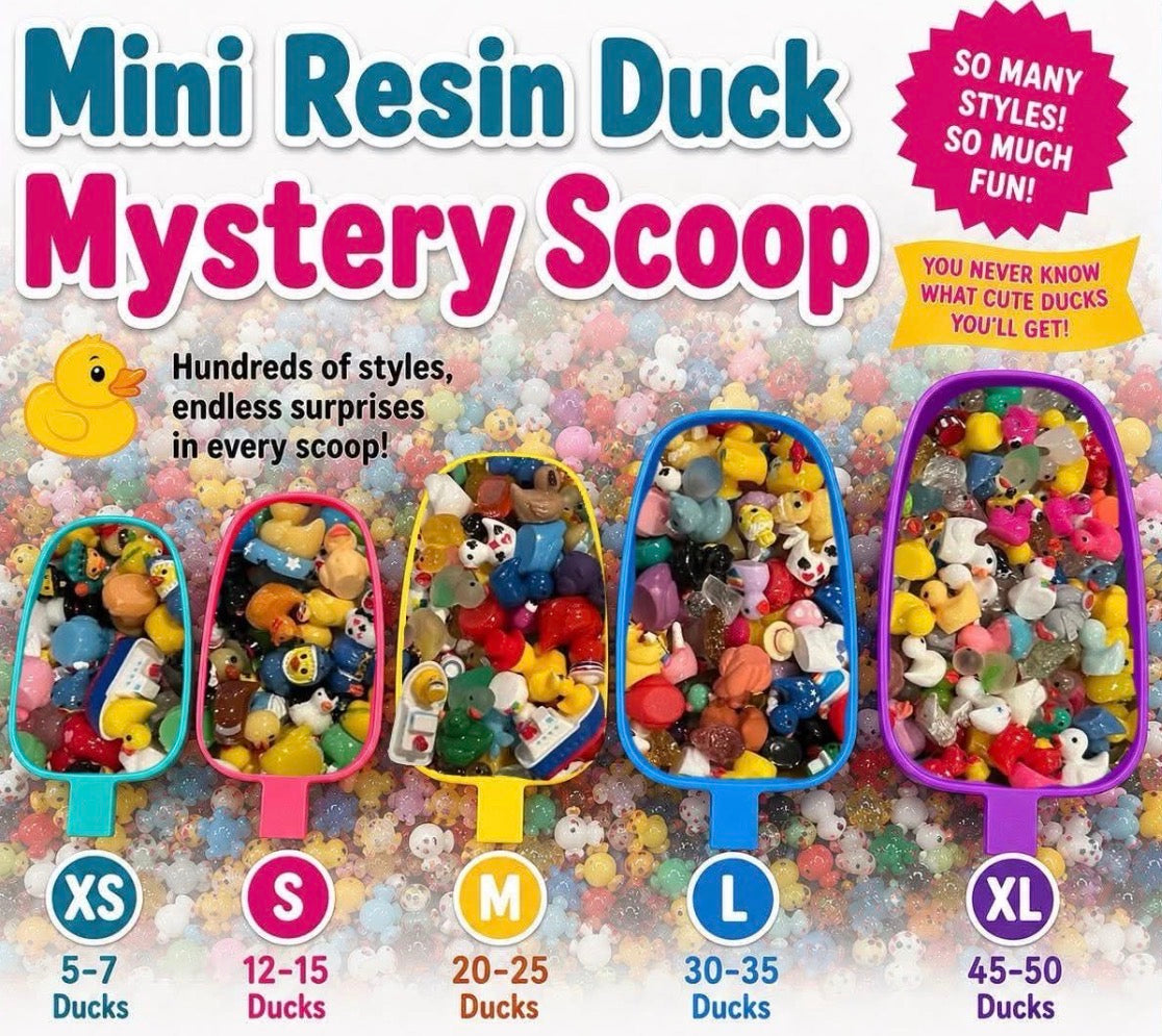 Mini Resin Duck Mystery Scoop – No Duplicates, Magnet Option (XS-XL)