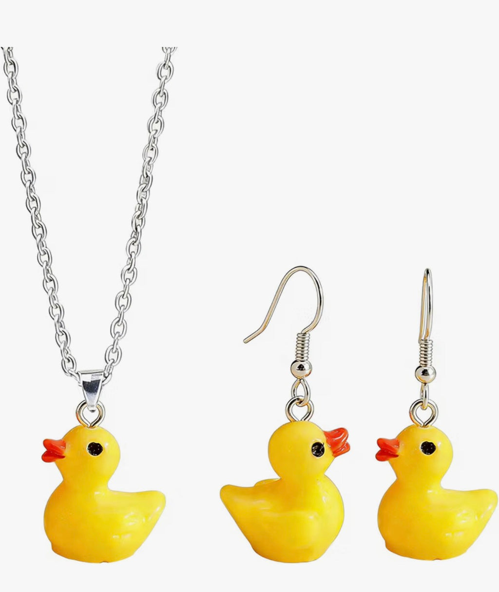 Limited Edition Ducking Awesome Duck Gift Kit, Yellow Rubber Duck Accessories & Jewelry Set